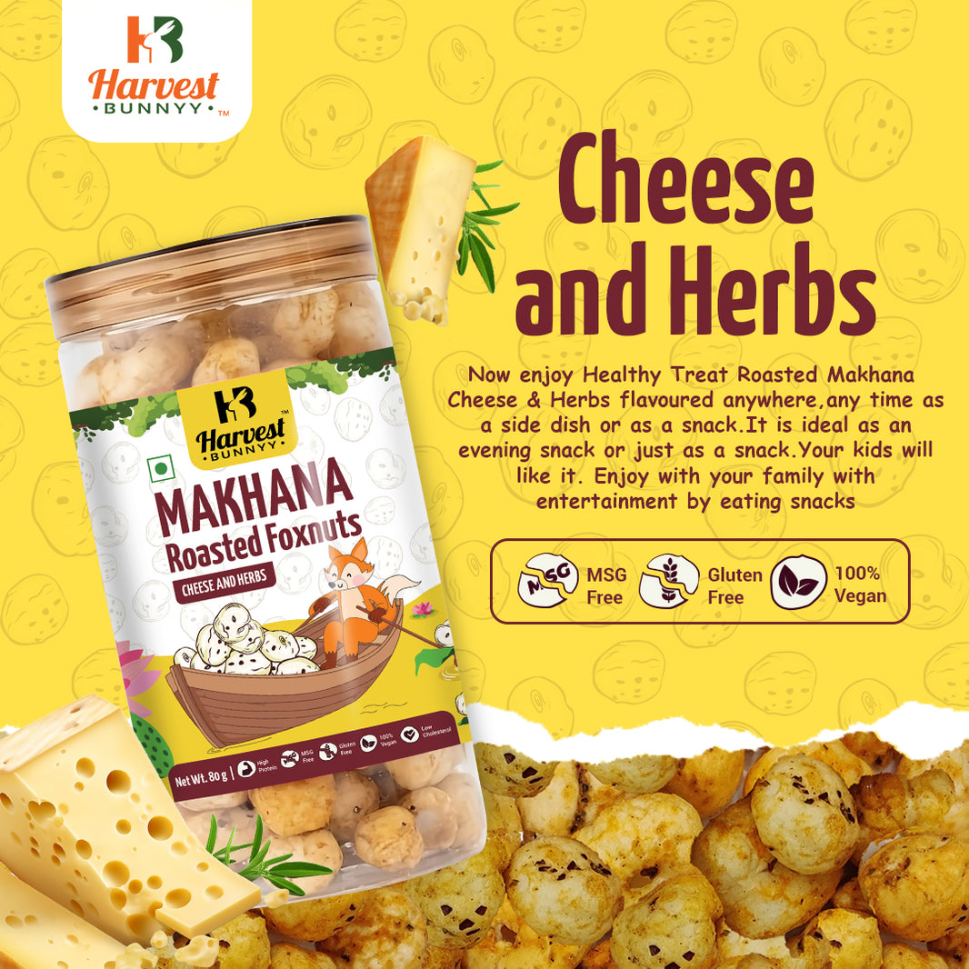 Roasted Makhana (Cheese & Herbs) Pack of 2